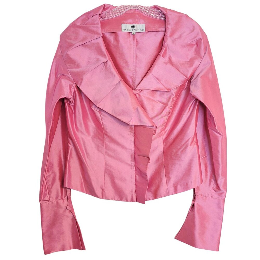 Marisa Baratelli Thai Silk French Cuff Jacket Blouse